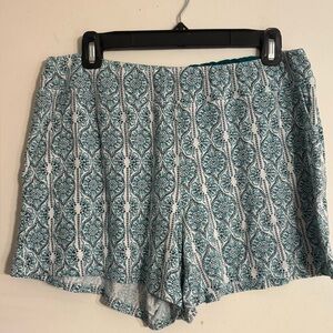 Soma Teal and White Patterned Women's Shorts